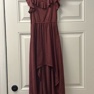 Joyfolie Ruffled Burgundy Kids Dress